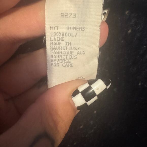 Vintage Woolrich Women's Navy Blue Speckled 100% Wool V-Neck Sweater size XL - Picture 5 of 5